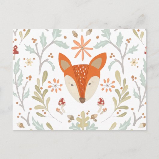Whimsical Woodland Fox Postkarte (Vorderseite)