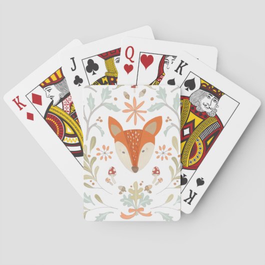 Whimsical Woodland Fox Spielkarten (Rückseite)