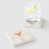 Whimsical Woodland Fox Steinuntersetzer (Seitenansicht)