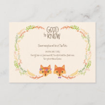 Whimsical Woodland Foxes Elfenbein Hochzeitsinfo-K