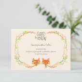 Whimsical Woodland Foxes Elfenbein Hochzeitsinfo-K Begleitkarte (Stehend Vorderseite)