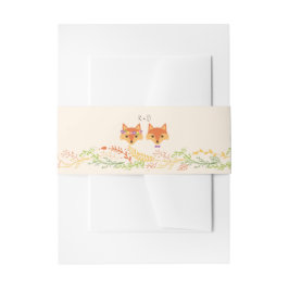 Whimsical Woodland Foxes (Elfenbein) Rustikale Hoc Einladungsbanderole