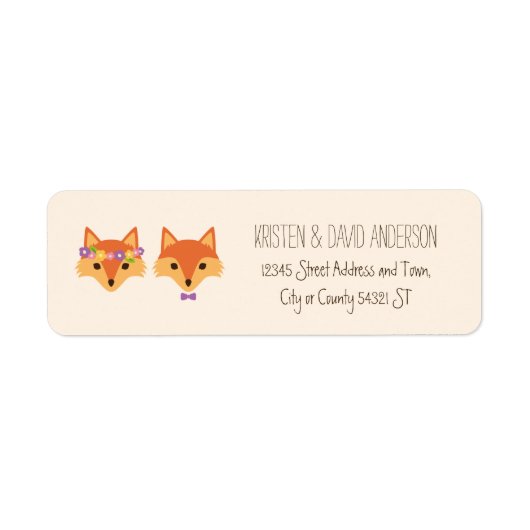 Whimsical Woodland Foxes Elfenbeinhochzeit (Vorne)