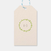 Whimsical Woodland Foxes Elfenbeinhühner Hochzeits Geschenkanhänger (Rückseite)