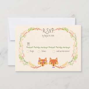Whimsical Woodland Foxes Hochzeit Elfenbein UAWG RSVP Karte