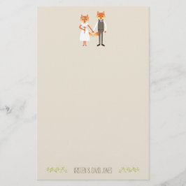 Whimsical Woodland Foxes Hochzeiten Personalisiert Briefpapier