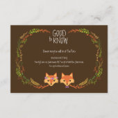 Whimsical Woodland Foxes Wedding Information Card Begleitkarte (Vorderseite)