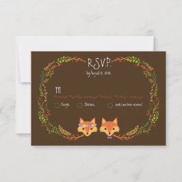 Whimsical Woodland Foxes Wedding RSVP