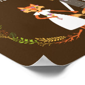 Whimsical Woodland Foxes Wedding Sign Poster (Ecke)