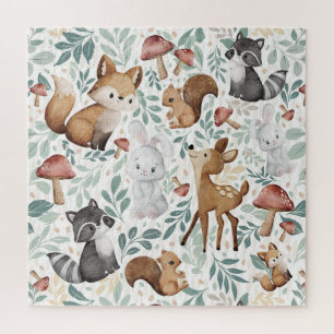 Whimsical Woodland Friends in Forest Puzzle