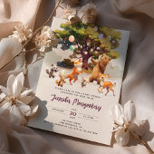 Whimsical Woodland Friends Watercolor Babydusche Einladung