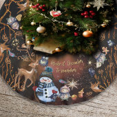 Whimsical Woodland Friends Weihnachtsbaumrock Polyester Weihnachtsbaumdecke