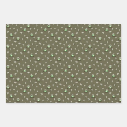 Whimsical Woodland Mushroom Frogs - "Hop Couture" Geschenkpapier Set (Vorderseite 3)