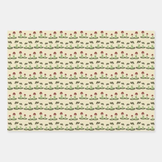 Whimsical Woodland Mushroom Frogs - "Hop Couture" Geschenkpapier Set (Vorderseite 2)