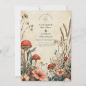 Whimsical Woodland Mushroom Wedding Einladung (Vorderseite)