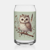 Whimsical Woodland Owl Botanical Illustration Dosenglas (Rückseite)
