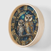 Whimsical Woodland Owl Family Boho Kinderzimmer De Uhr (Winkel)