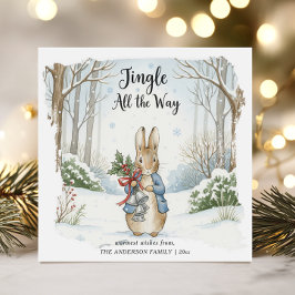 Whimsical Woodland Peter Rabbit Feiertagskarte