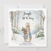 Whimsical Woodland Peter Rabbit Feiertagskarte (Vorderseite)