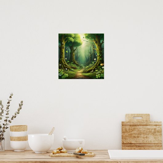 Whimsical Woodland St Patrick's Day Path Poster (Küche)