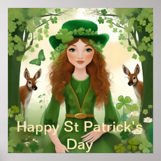 Whimsical Woodland St Patrick's Day, St Patrick's Poster