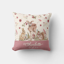 Whimsical Woodland Throw Pillow Baby Kinderzimmer