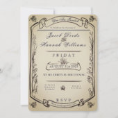 Whimsical Woodland Vintag Styl Wedding Einladung (Vorderseite)