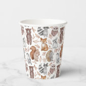 Whimsical Woodland Watercolor Animals Party Pappbecher (Rückseite)