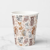 Whimsical Woodland Watercolor Animans Party Pappbecher (Vorderseite)