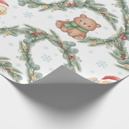 Whimsical Woodland Weihnachts-Tiere Geschenkpapier