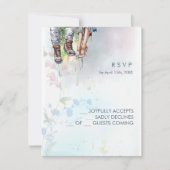 Whimsical Woodland Wildblume Meadow Script RSVP Karte (Vorderseite)