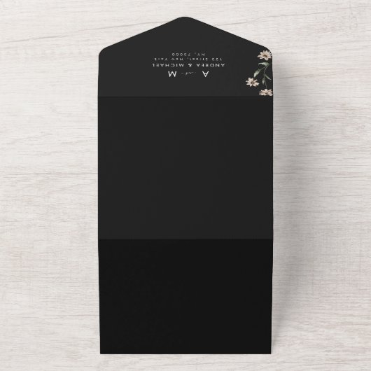 Whimsical Woodland Wildblumen QR Code Hochzeit All In One Einladung (Außenbereich)