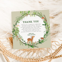 Whimsical Woodland Wreath Baby Dusche Dankeskarte