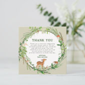 Whimsical Woodland Wreath Baby Dusche Dankeskarte (Stehend Vorderseite)