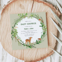 Whimsical Woodland Wreath Baby Dusche