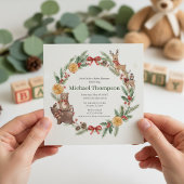 Whimsical Woodland Wreath Baby Shower Invitation Einladung