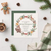 Whimsical Woodland Wreath Baby Shower Invitation Einladung