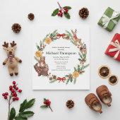 Whimsical Woodland Wreath Baby Shower Invitation Einladung