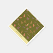 Whimsical Woodlands Fall Vibes Personalize Family Serviette (Ecke)