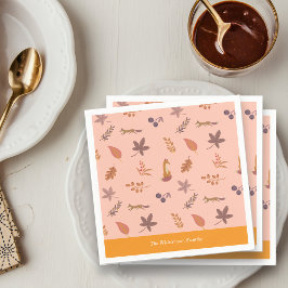 Whimsical Woodlands Fall Vibes Personalize Family Serviette