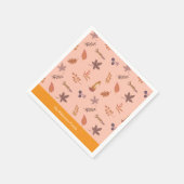 Whimsical Woodlands Fall Vibes Personalize Family Serviette (Ecke)