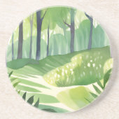 Whimsical Woods | Wald Wasserfarbenlandschaft Getränkeuntersetzer (Vorne)