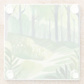 Whimsical Woods | Wald Wasserfarbenlandschaft Glasuntersetzer (Rückseite)