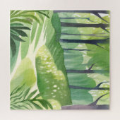 Whimsical Woods | Wald Wasserfarbenlandschaft Puzzle (Horizontal)