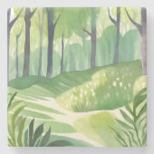 Whimsical Woods | Wald Wasserfarbenlandschaft Steinuntersetzer (Vorderseite)