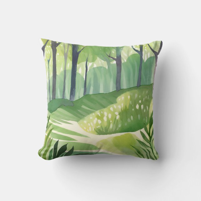 Whimsical Woods | Waldwasserwelt Kissen (Vorderseite)