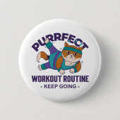 Whimsical Workout Cat Button (Vorderseite)