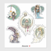 Whimsical World Stickers Angels Fairies Niedlich! Aufkleber (Blatt)