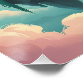 Whimsical World Wonders: Floating Cityscape Poster (Ecke)