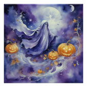 Whimsical Wraith: Der verzauberte Kürbispfad Poster (Vorderseite)